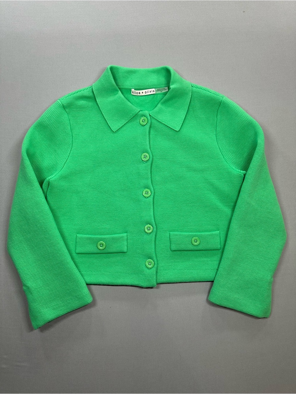 Alice + Olivia Ila Knit Jacket / Sweater Blazer, Button Front - Womens Small